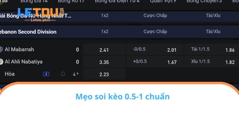 Mẹo soi kèo 0.5-1 chuẩn