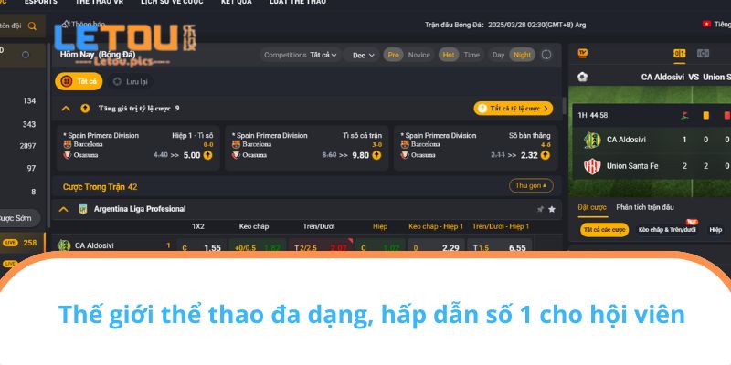 Thế giới thể thao đa dạng, hấp dẫn số 1 cho hội viên